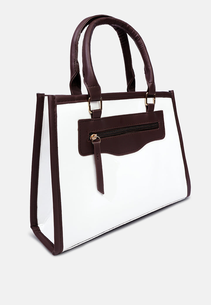 Color Block Tote Bag#color_white