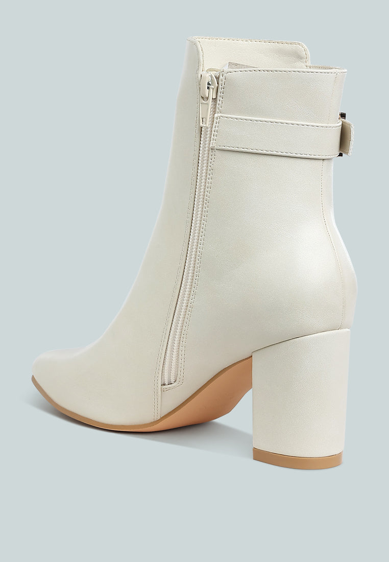 belt detail block heel boots by ruw#color_off-white