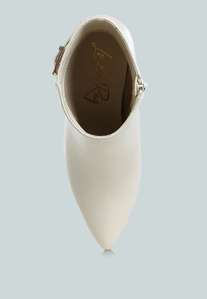 belt detail block heel boots by ruw#color_off-white