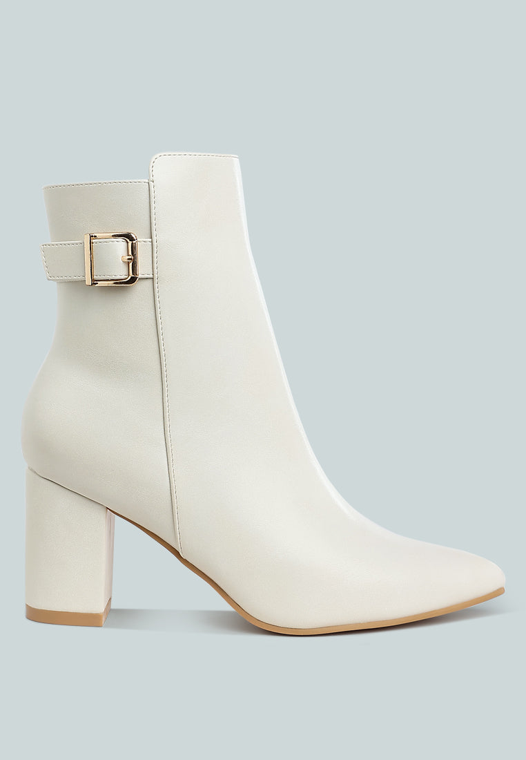 belt detail block heel boots by ruw#color_off-white