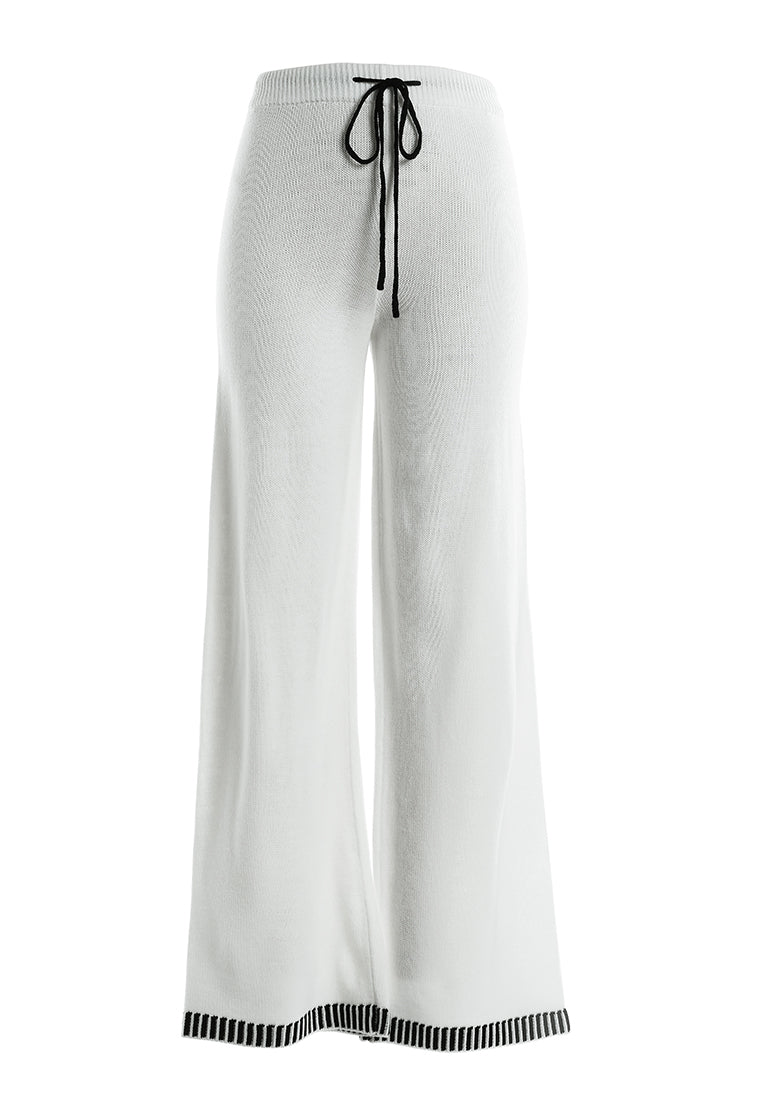 Contrast Stitch Detail Knit Sweater Trouser by RUW