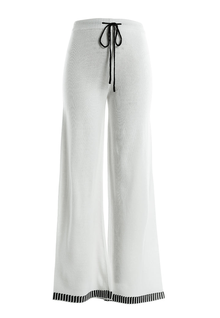 Contrast Stitch Detail Knit Sweater Trouser by RUW