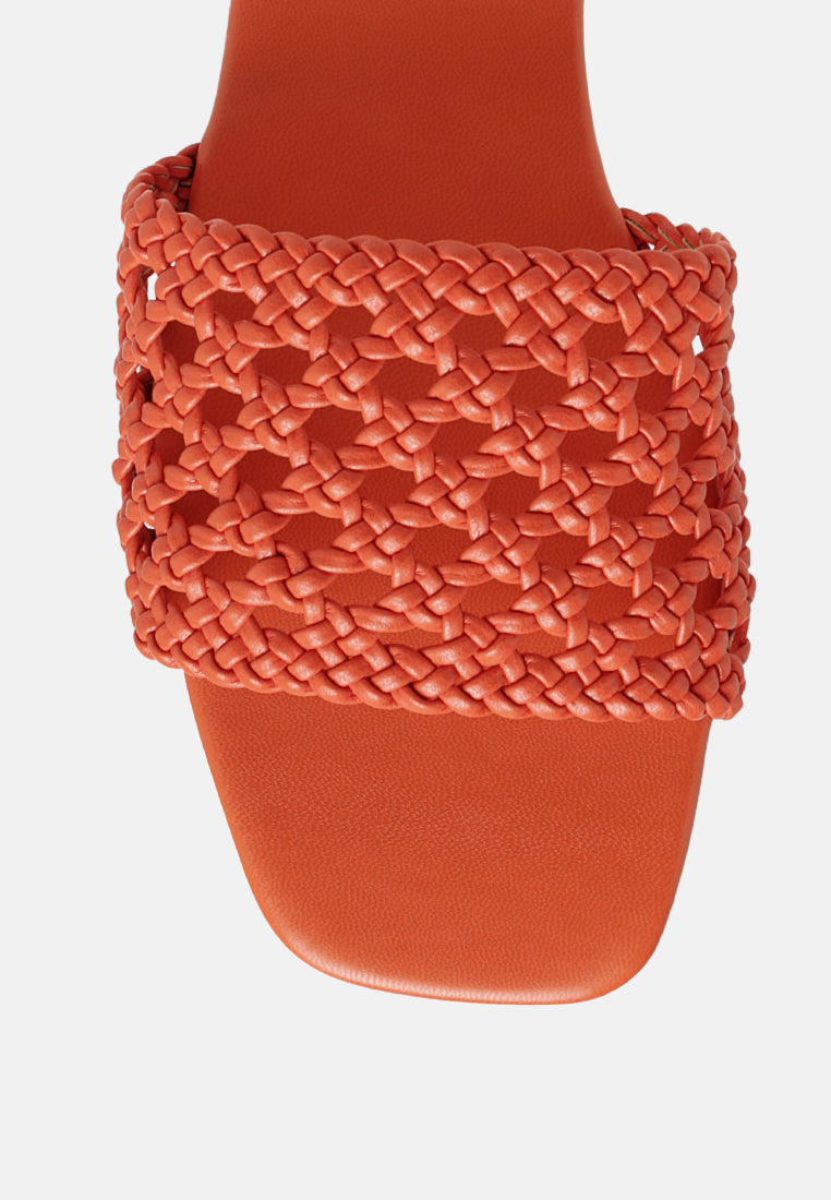 chiara woven strap slip-on flats by ruw#color_orange