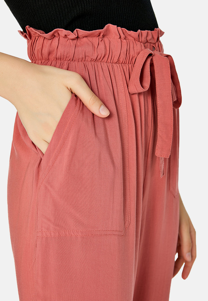 paper bag waist pants#color_orange