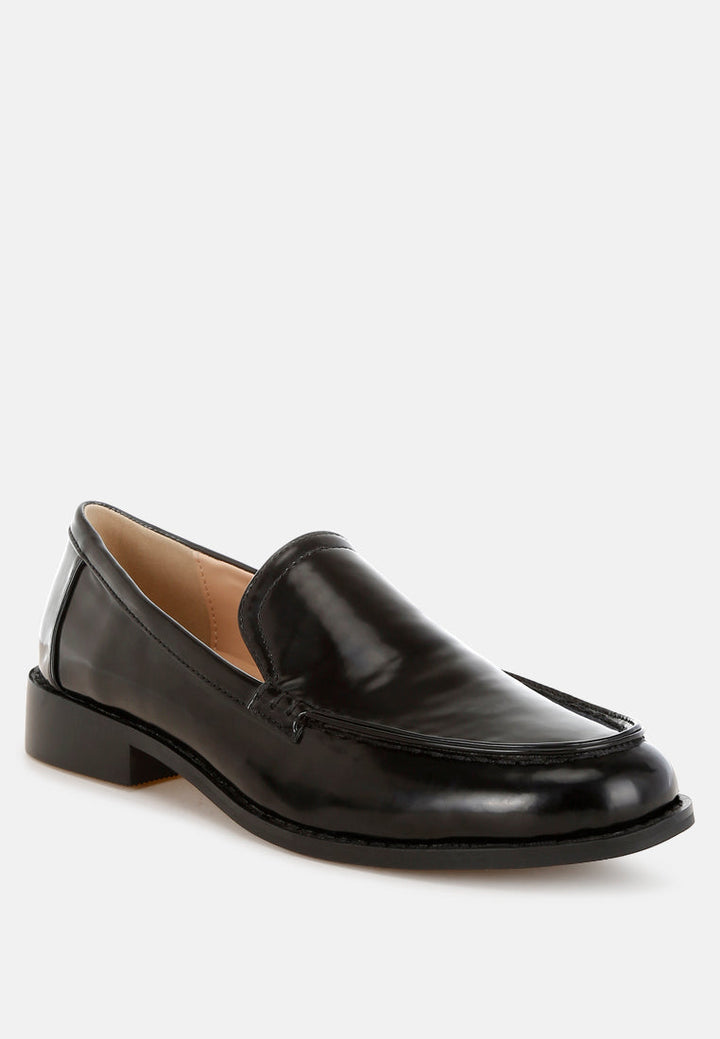 Mocasines Corleone de piel sintética con tacón apilado#color_black