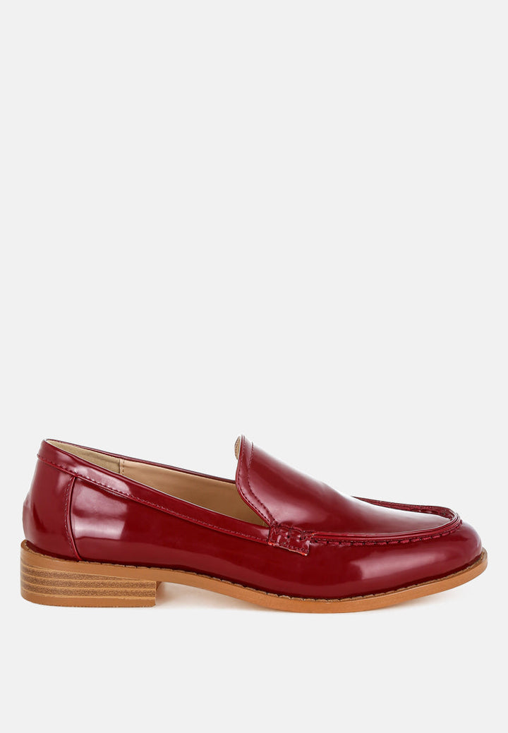 Mocasines Corleone de piel sintética con tacón apilado#color_burgundy