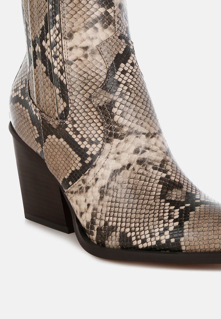 snake print ankle boots by mode#color_sanke