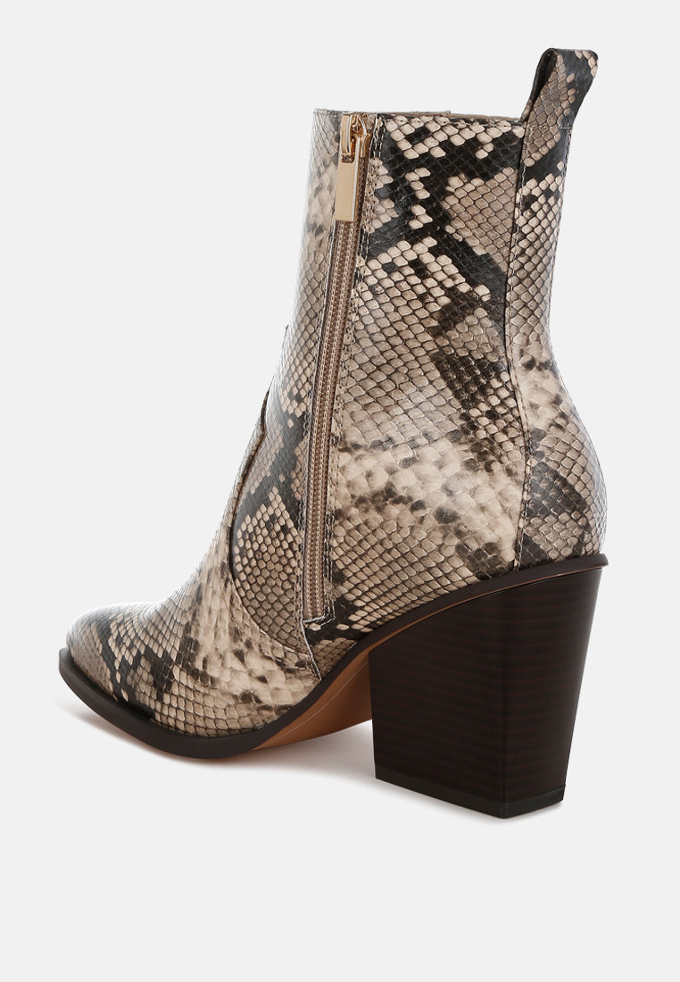 cornus snake print ankle boots#color_snake