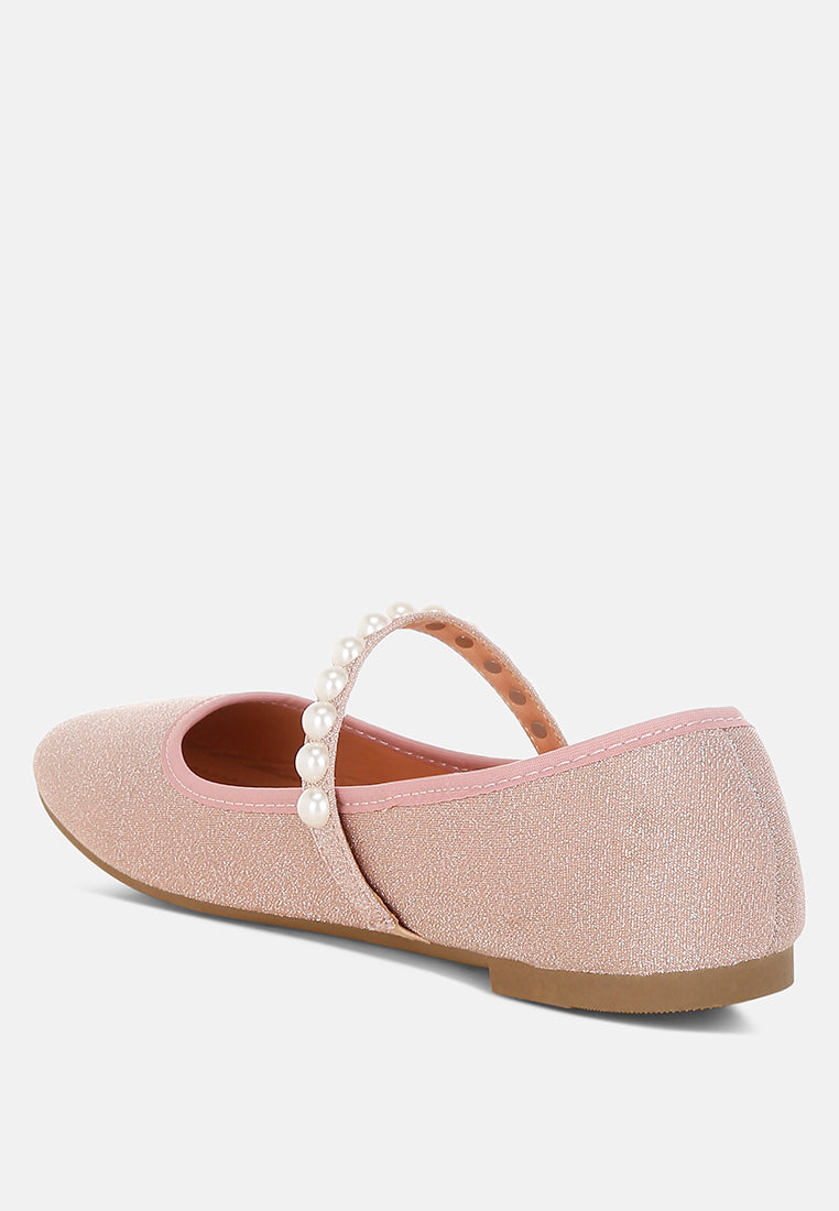 pearl strapped glitter ballerinas by mode#color_pink