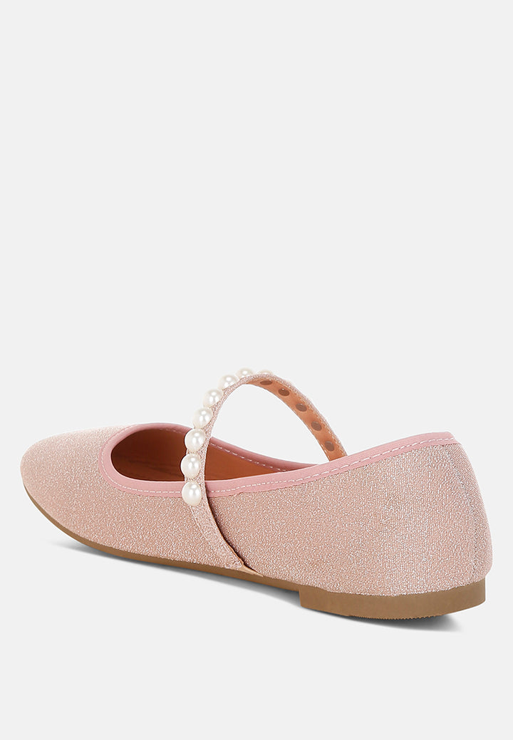 pearl strapped glitter ballerinas by mode#color_pink