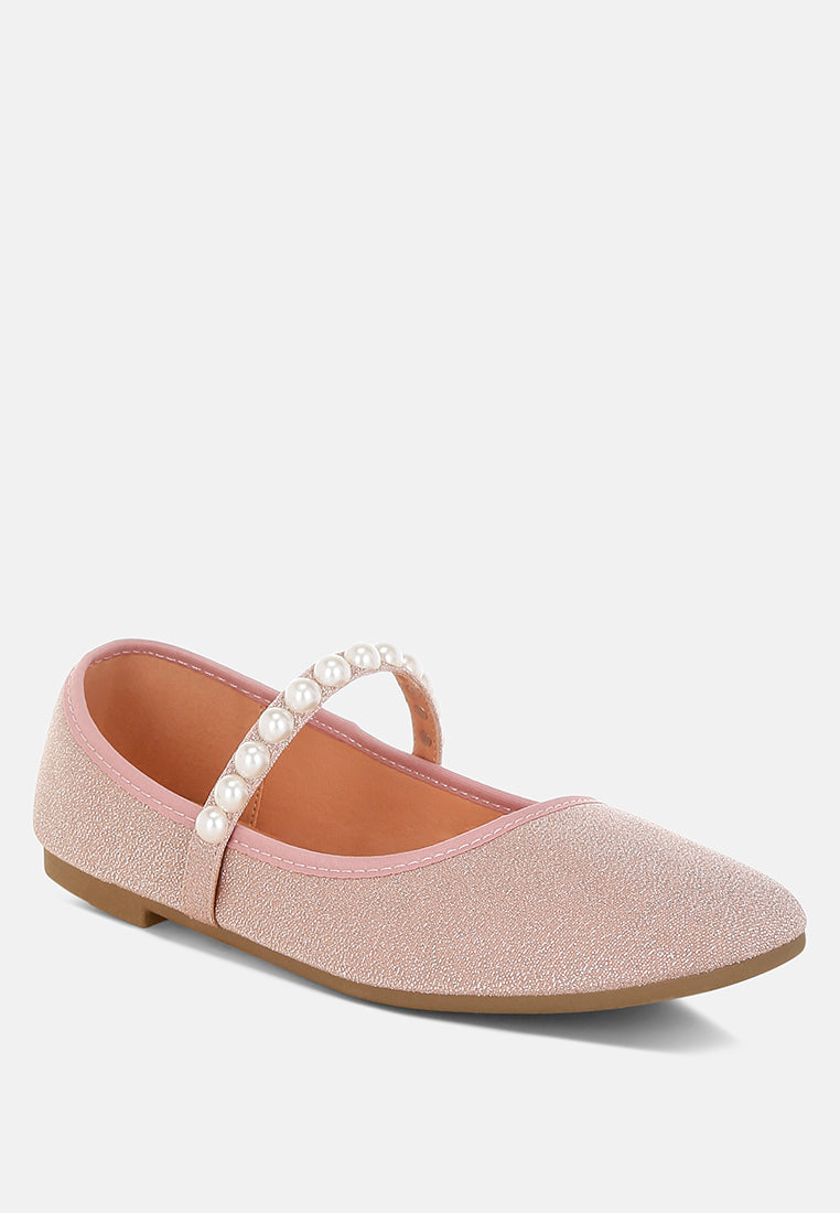 pearl strapped glitter ballerinas by mode#color_pink
