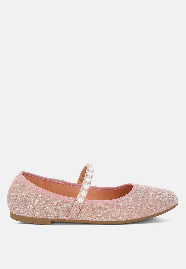 pearl strapped glitter ballerinas by mode#color_pink