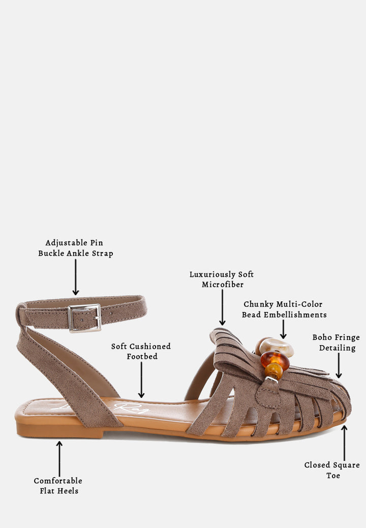 corvina bead embellished cut work flats by ft#color_taupe