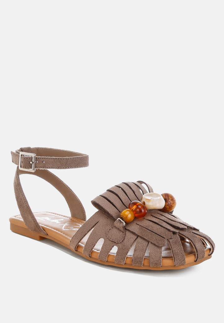 corvina bead embellished cut work flats by ft#color_taupe