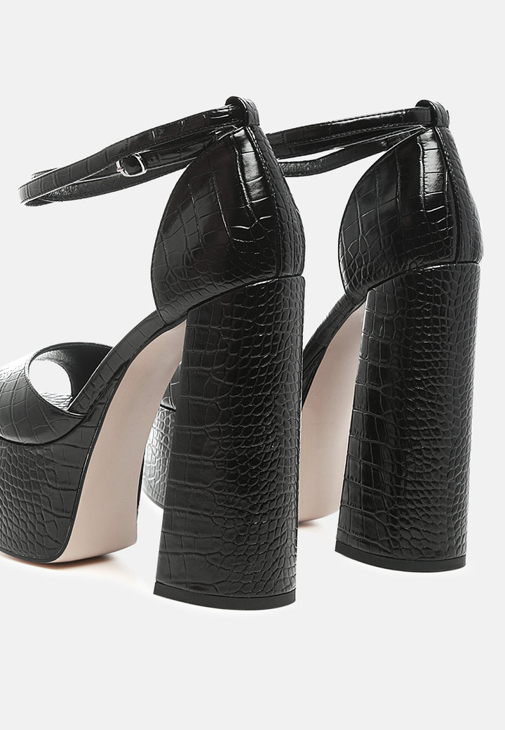 alice croc platform heeled sandals#color_black