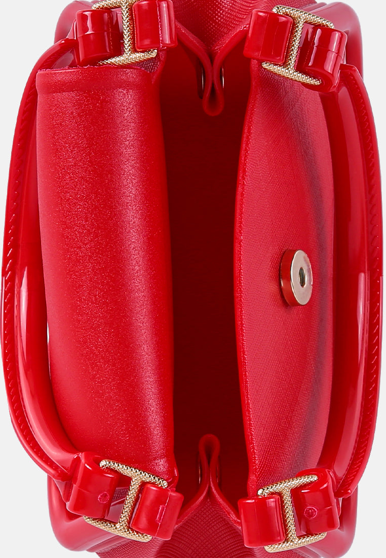 croc textured mini handbag#color_red