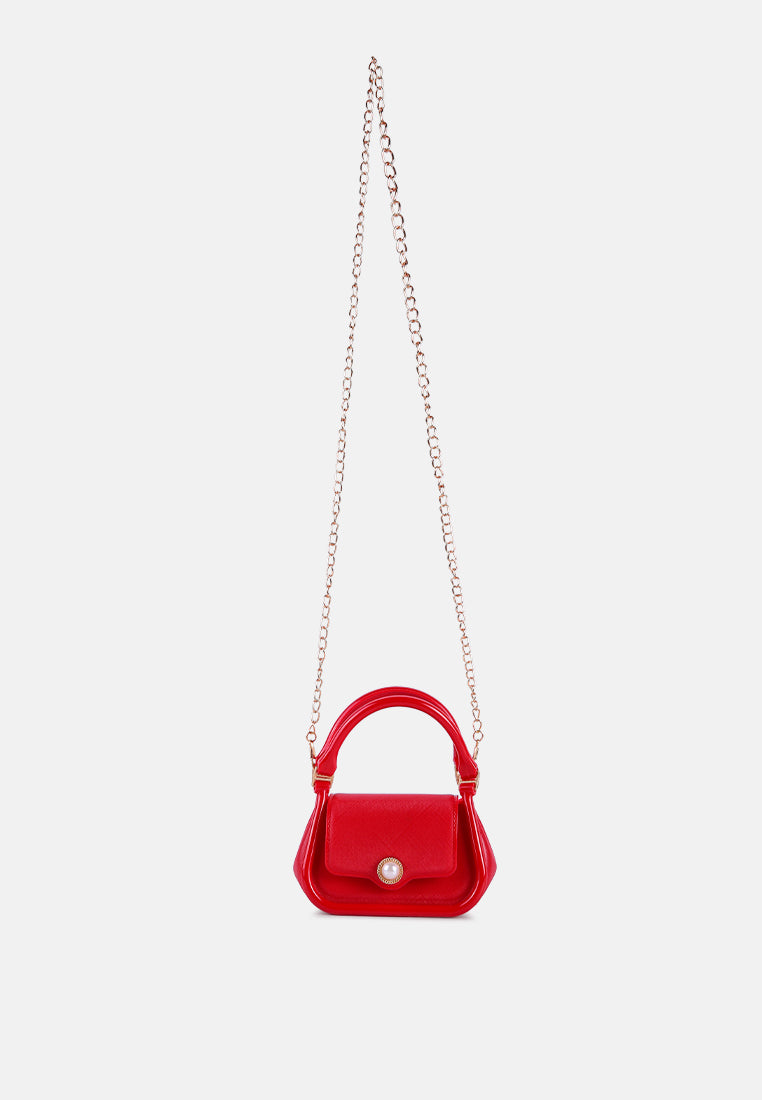 croc textured mini handbag#color_red
