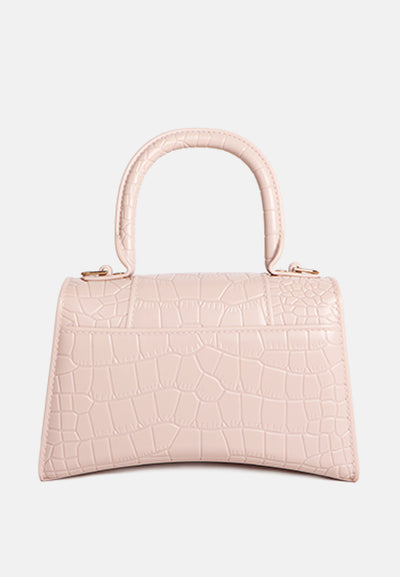 croc textured mini handbag#color_beige
