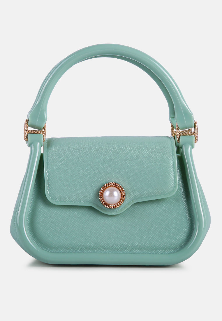 croc textured mini handbag#color_mint