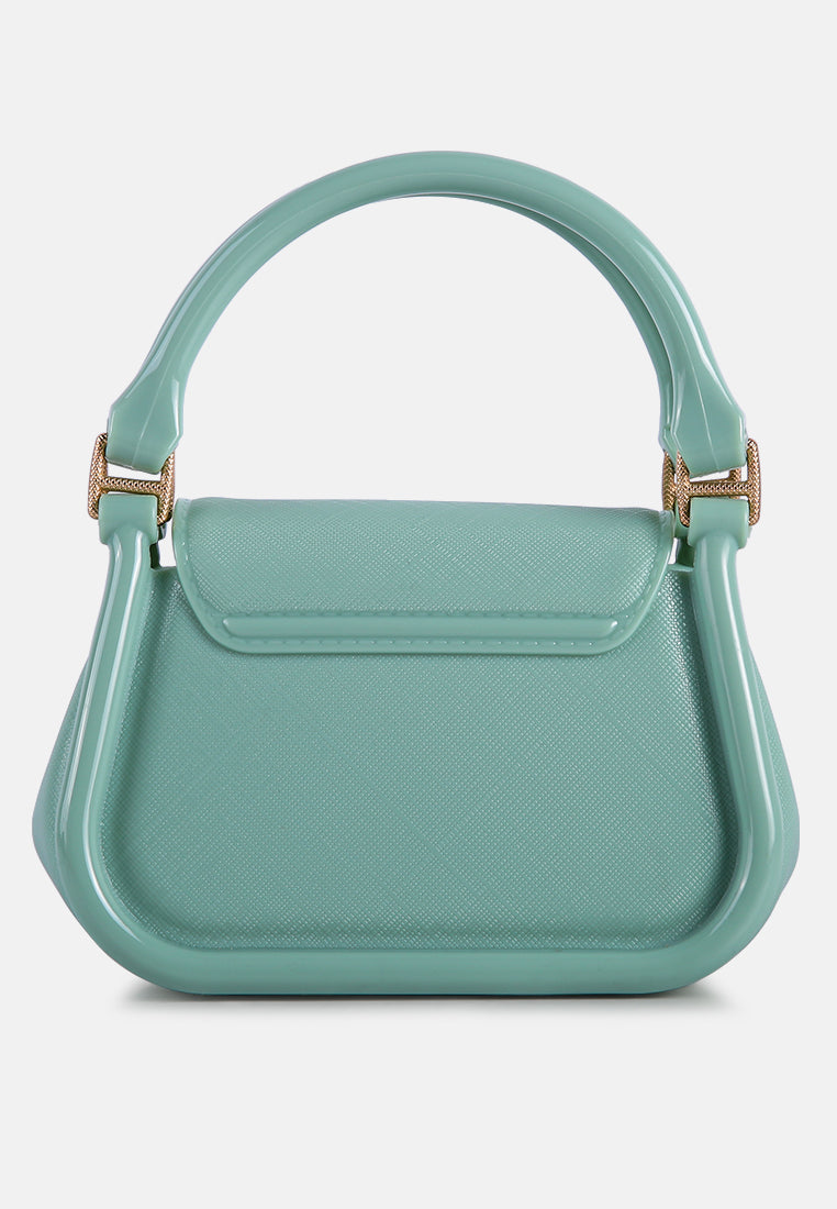 croc textured mini handbag#color_mint