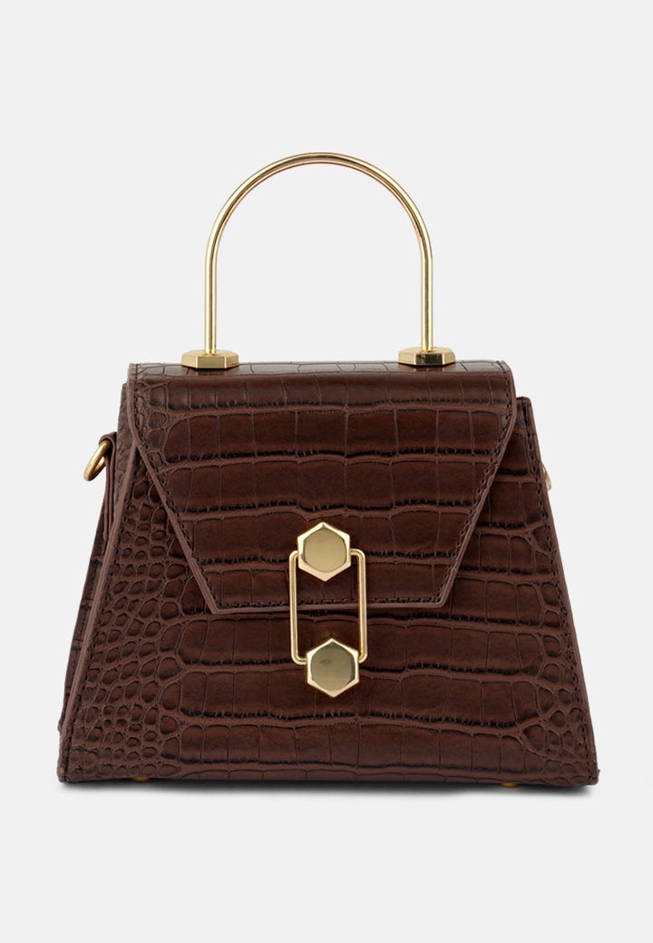 croc faux leather sling bag#color_mocca