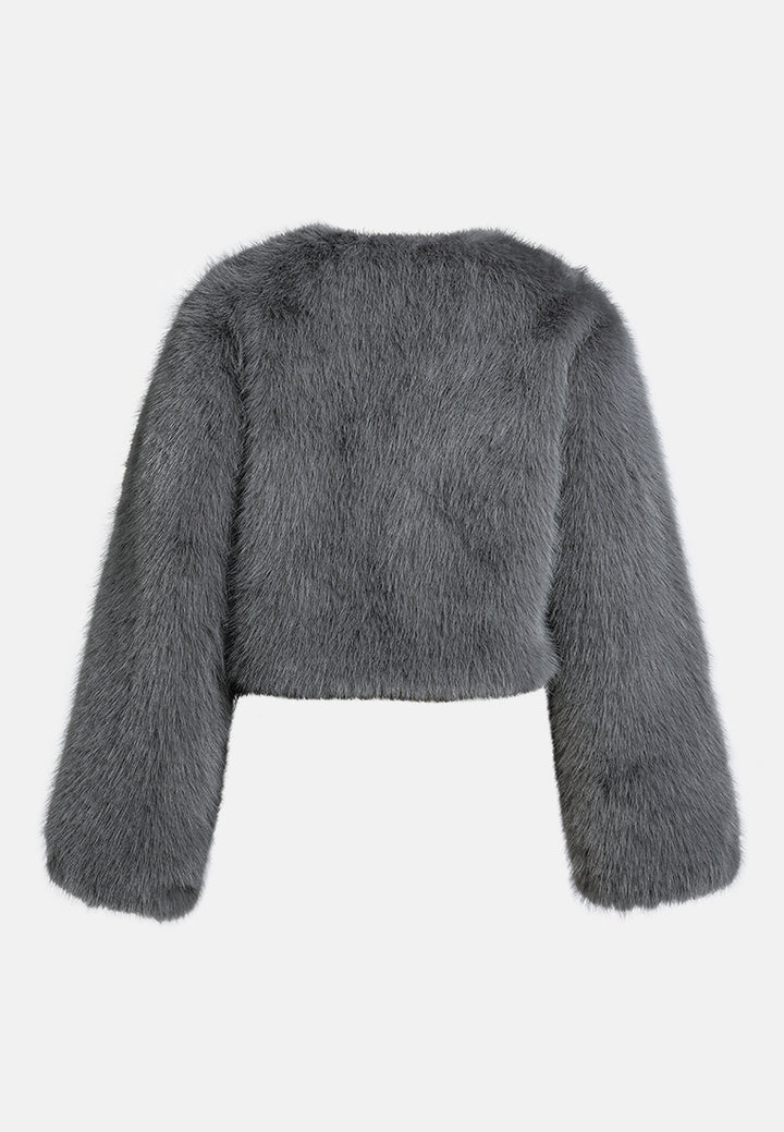cropped faux fur coat#color_grey