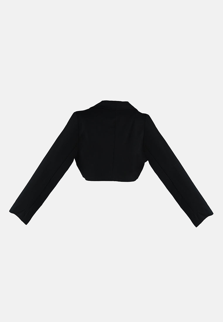 cropped tailored blazer#color_black