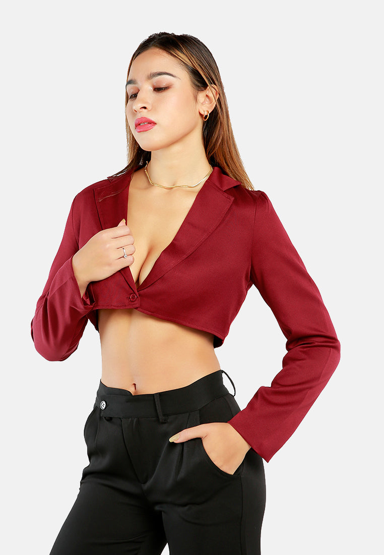 cropped tailored blazer#color_burgundy
