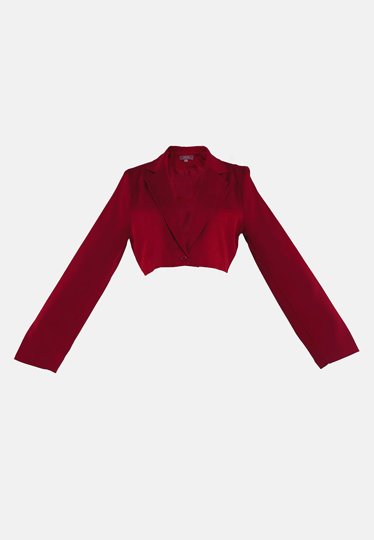 cropped tailored blazer#color_burgundy