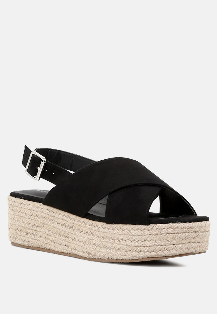 cross strap wedge dlingback sandal#color_black