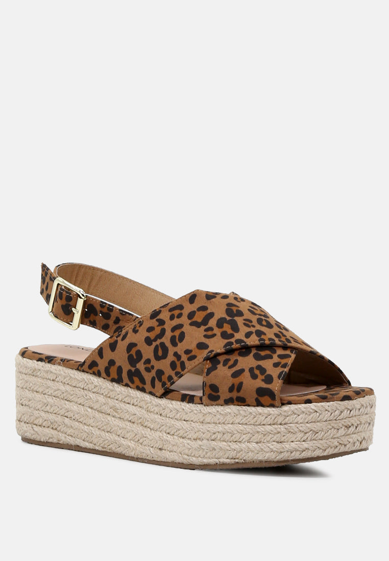 cross strap wedge dlingback sandal#color_leopard