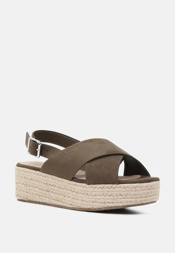 cross strap wedge dlingback sandal#color_olive