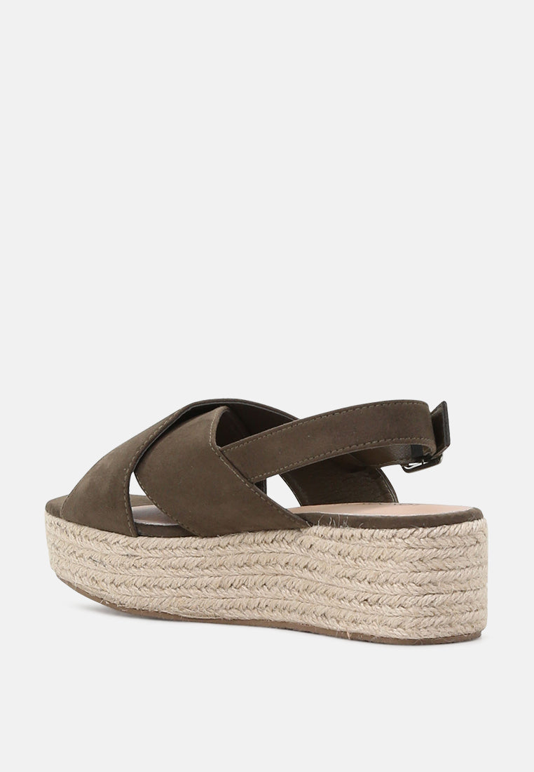 cross strap wedge dlingback sandal#color_olive