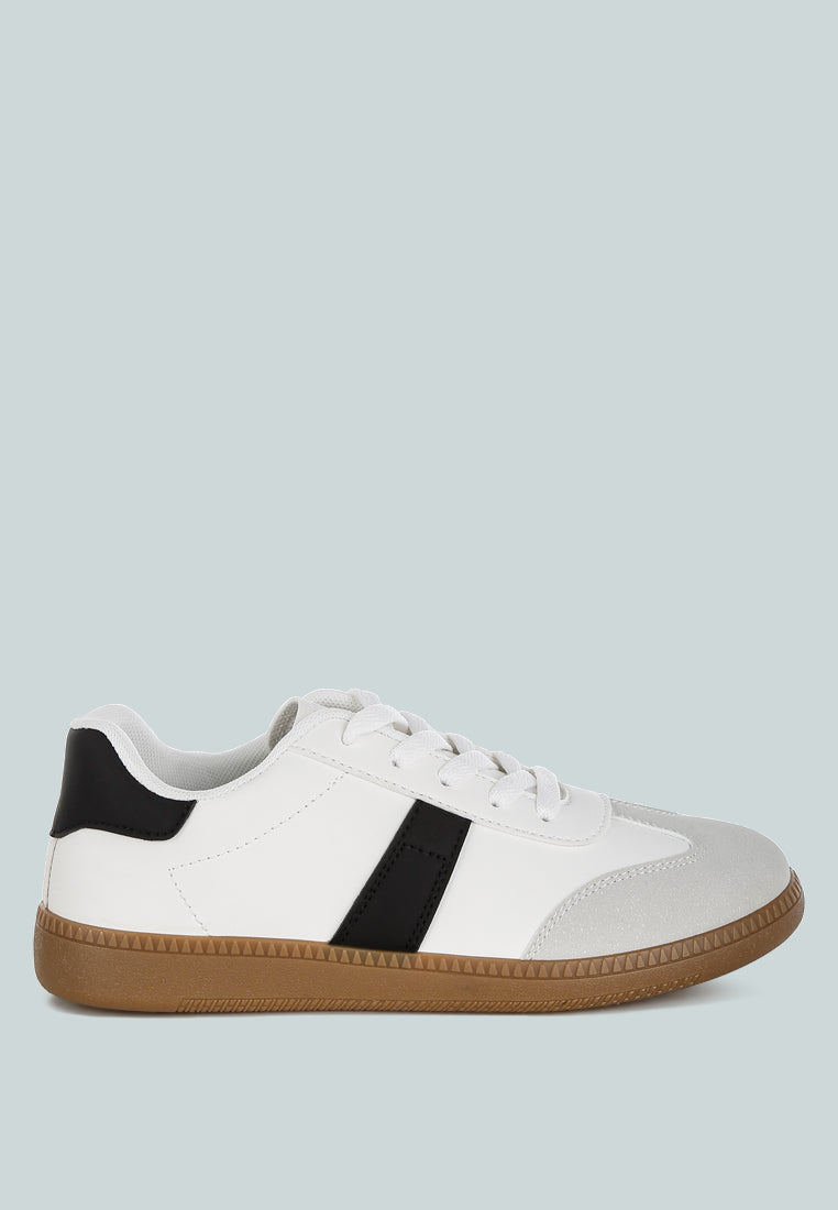 classic lace-up flatform sneaker by mode#color_white