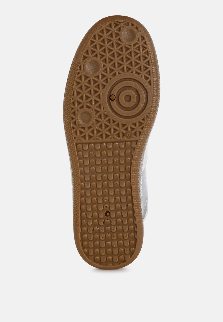 lace up metallic sneaker by mode#color_silver