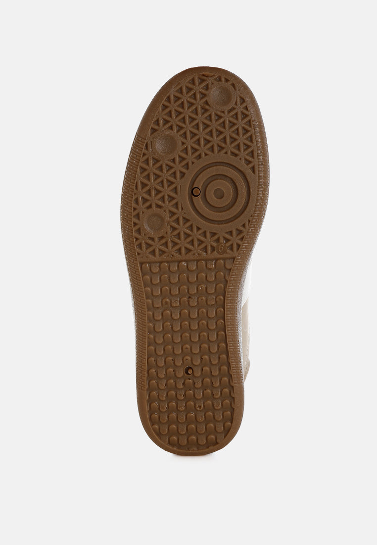 classic lace up flatform sneaker by mode#color_beige