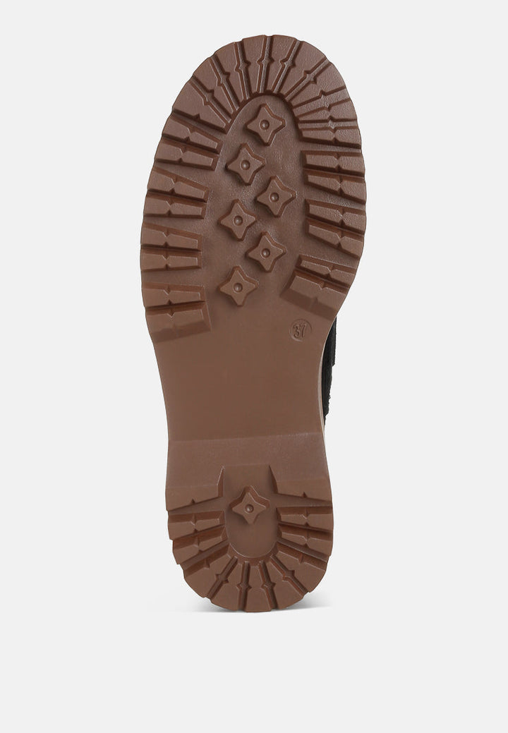 Mocasines Oxford gruesos de piel de ante auténtica cacatúas de ruw#color_black