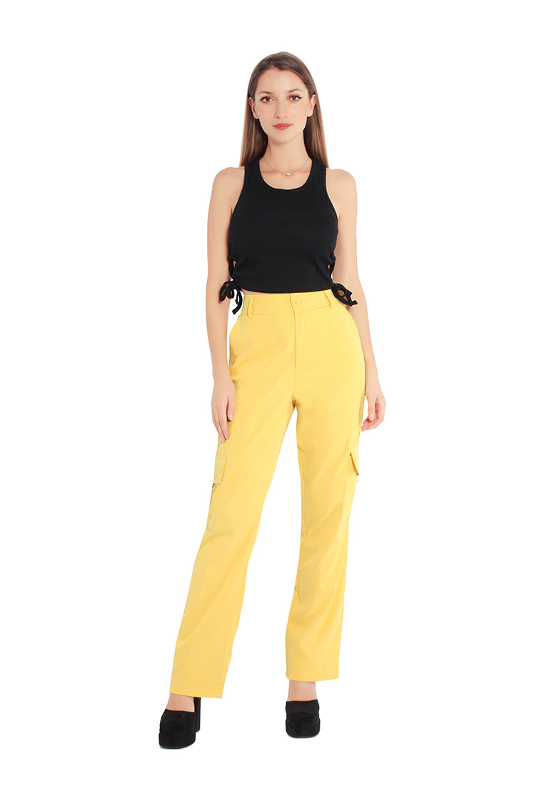 cut out tank crop top by ft#color_black