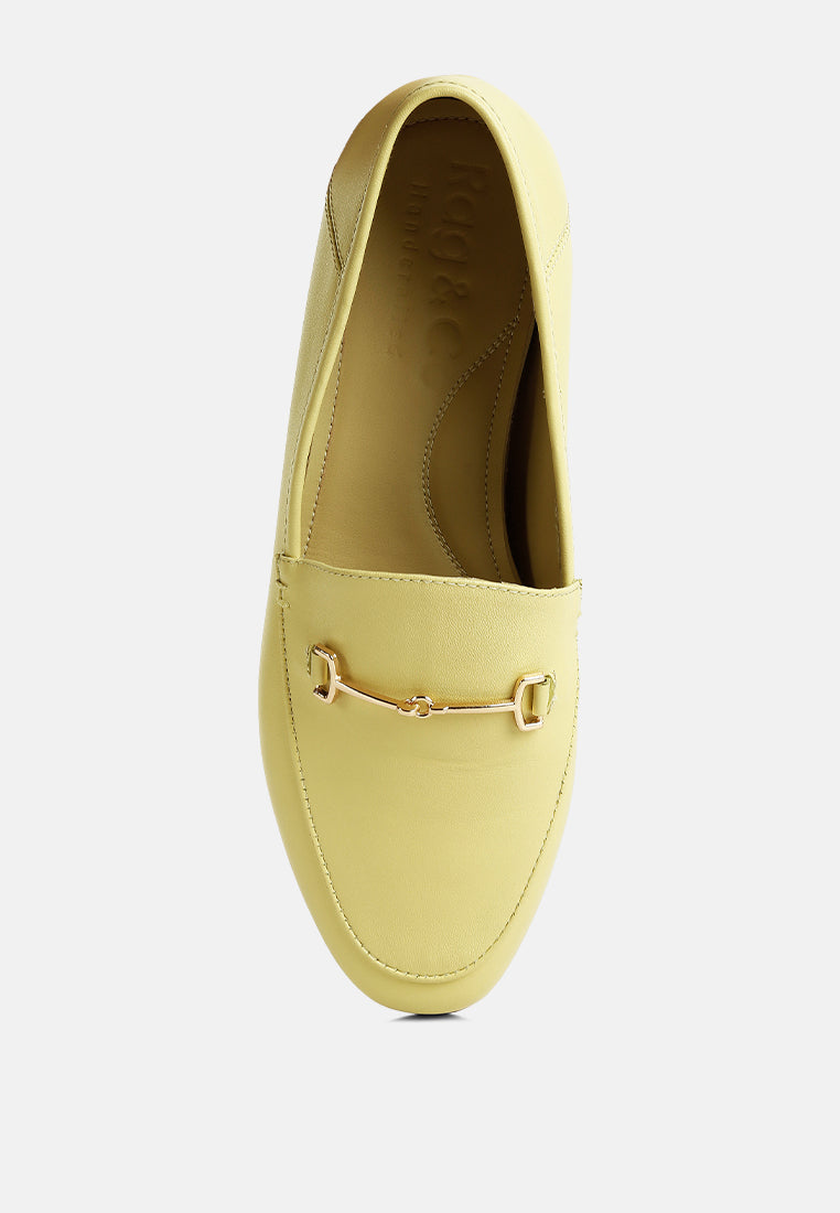 mocasines de tacón plano dareth horsebit#color_amarillo