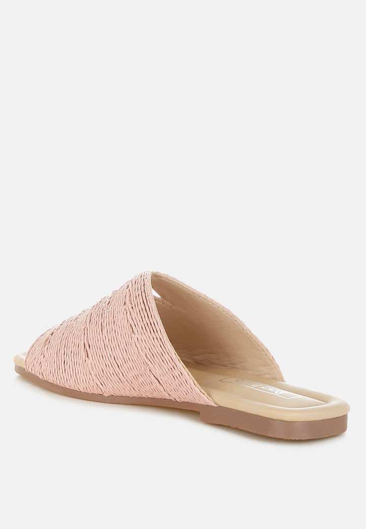 daisy doe raffia square toe flats#color_dusty-pink