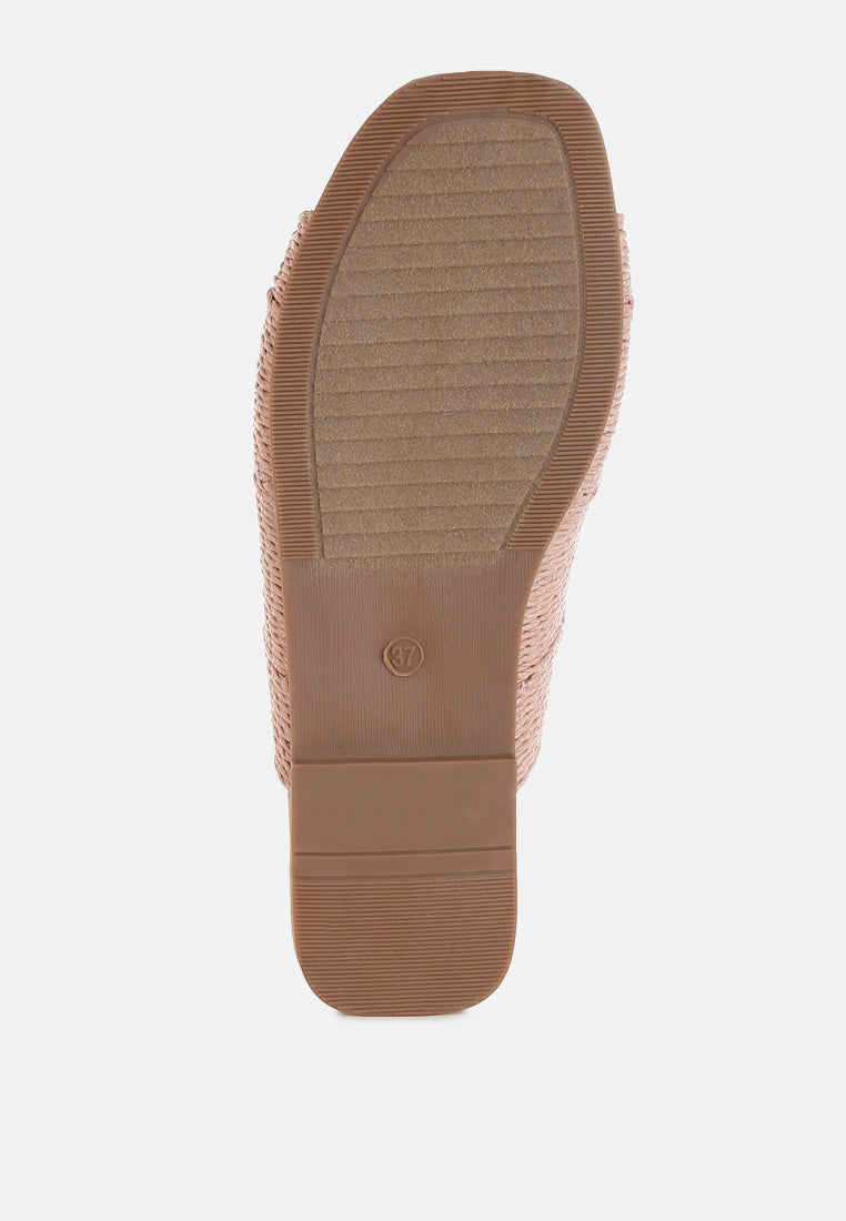 daisy doe raffia square toe flats#color_dusty-pink