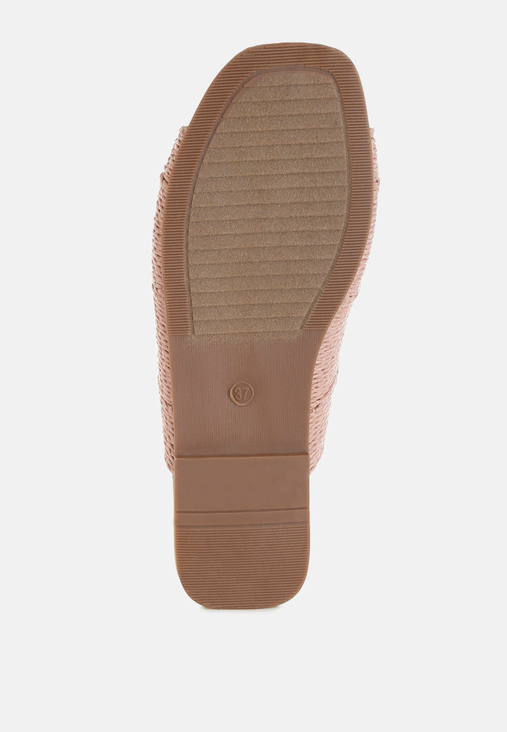 daisy doe raffia square toe flats#color_dusty-pink