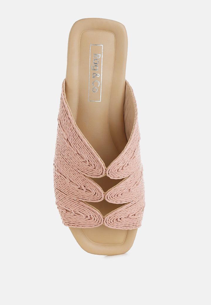 daisy doe raffia square toe flats#color_dusty-pink