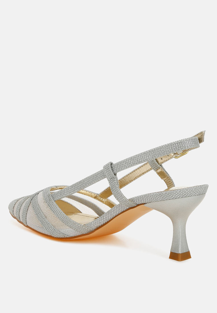 daldra kitten heel slingback sandals#color_silver