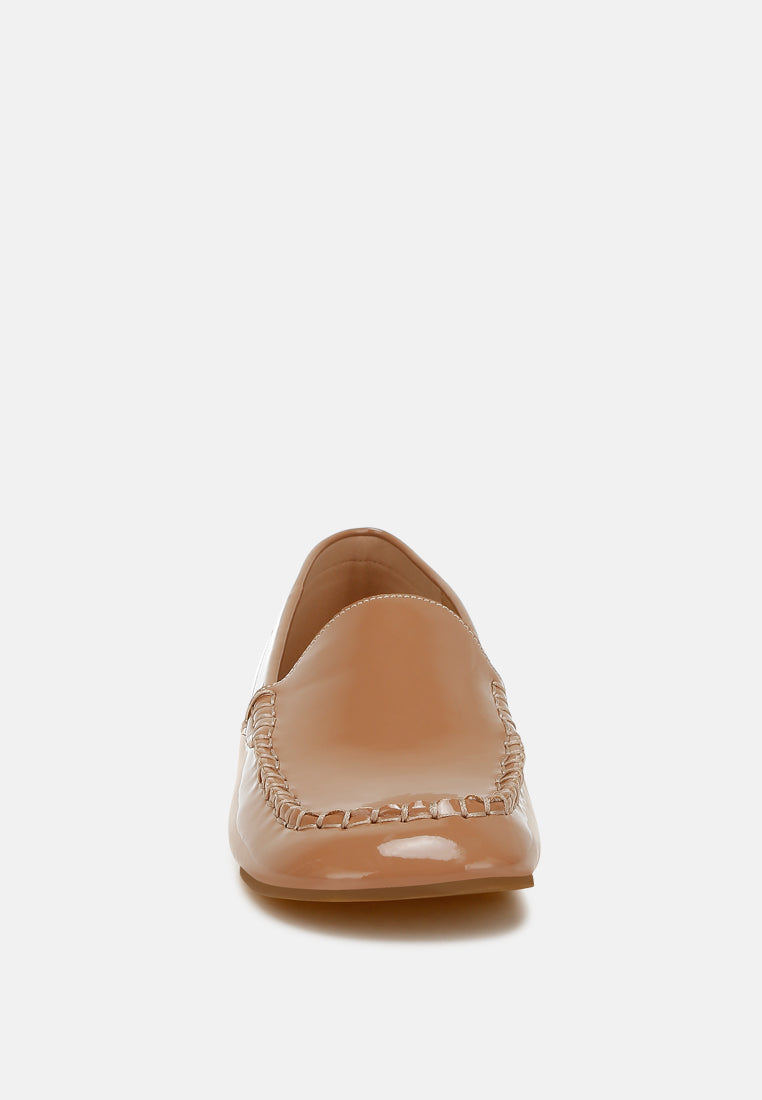 patent pleather loafers by ruw#color_beige