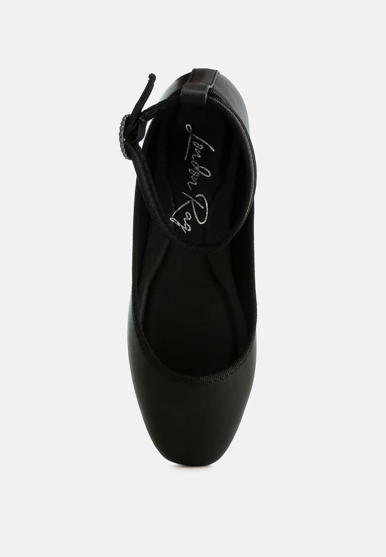 danseur ankle strap detail ballet flats#color_black