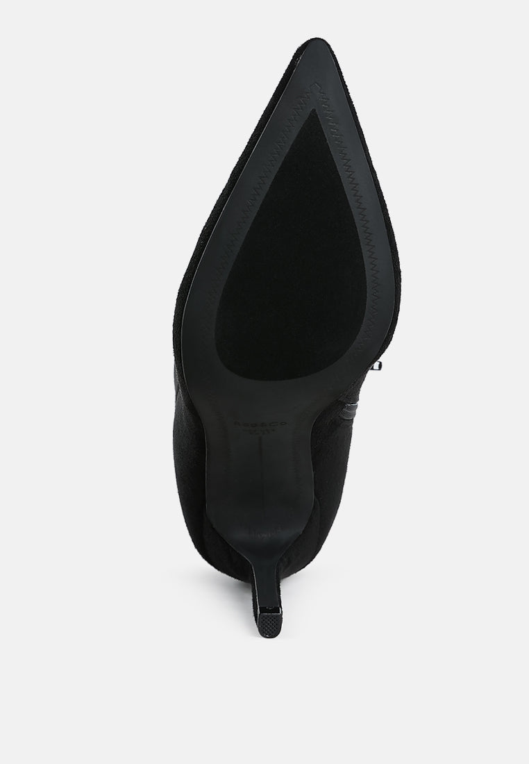 bow detail ankle boots by ruw#color_black