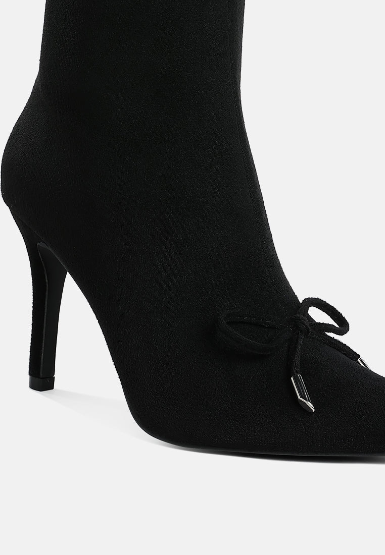 bow detail ankle boots by ruw#color_black