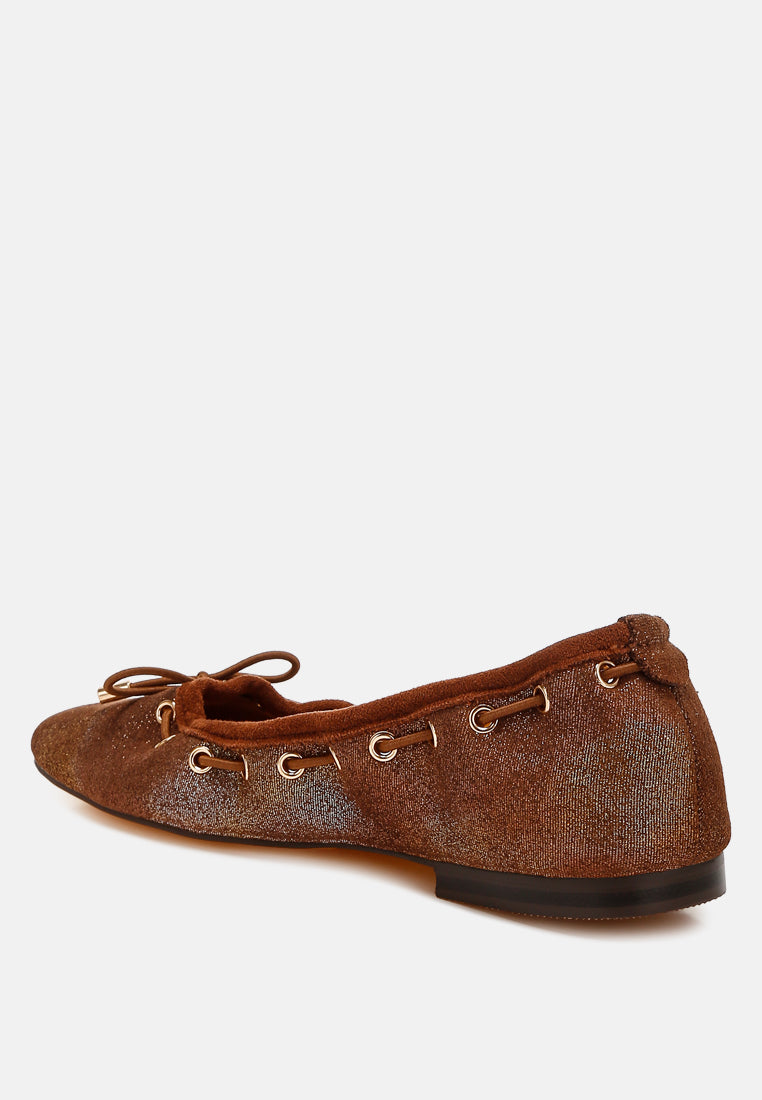 darlow drawstring bow ballerinas#color_brown