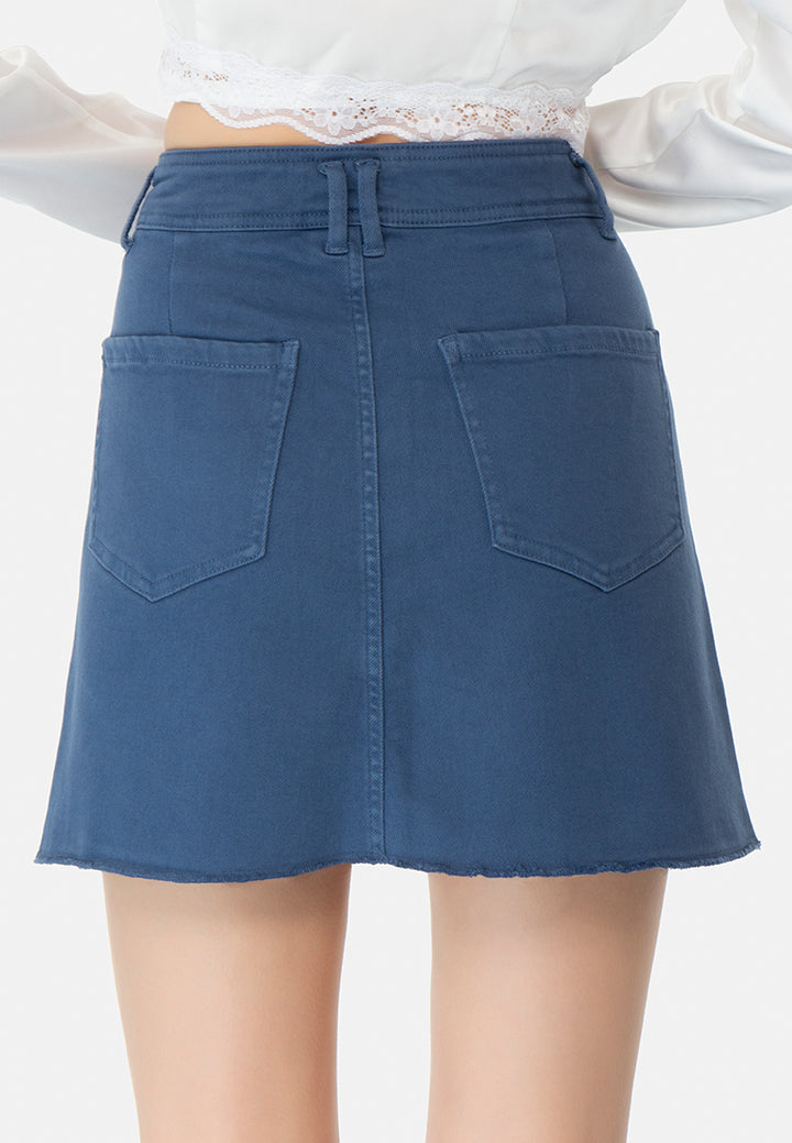 denim mini skirt#color_blue